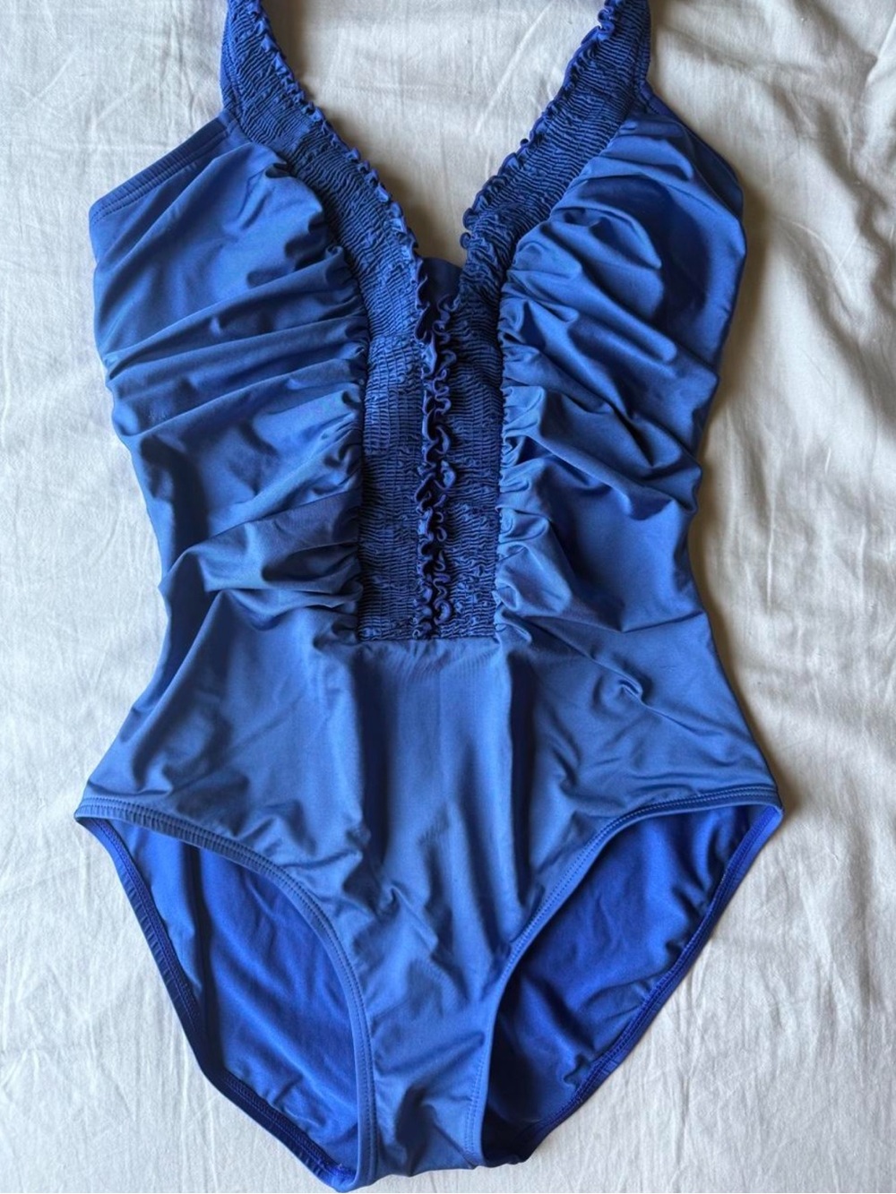 Royal Blue Ruffled One-Piece Swimsuit